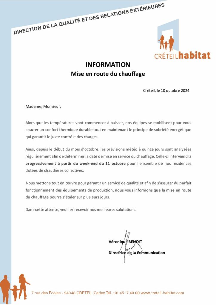 Creteil Habitat - Démarrage du chauffage 2024 - note chauffage locataires 081024 BAT VB pdf